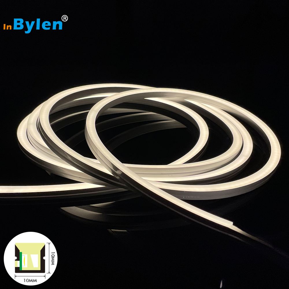 Factory Neon Led Strip 12v 24V IP67 Waterproof 2835 Silicone Neon Injection Molding Side Bend 10x10mm Led Neon Flex LED FLEX