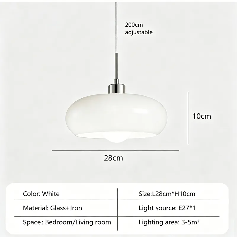 MID-Century Modern Bauhaus Adjustable Opaline Milk Orange Glass Ball Pendant Light for Nordic Home Decor Room Tour D8099