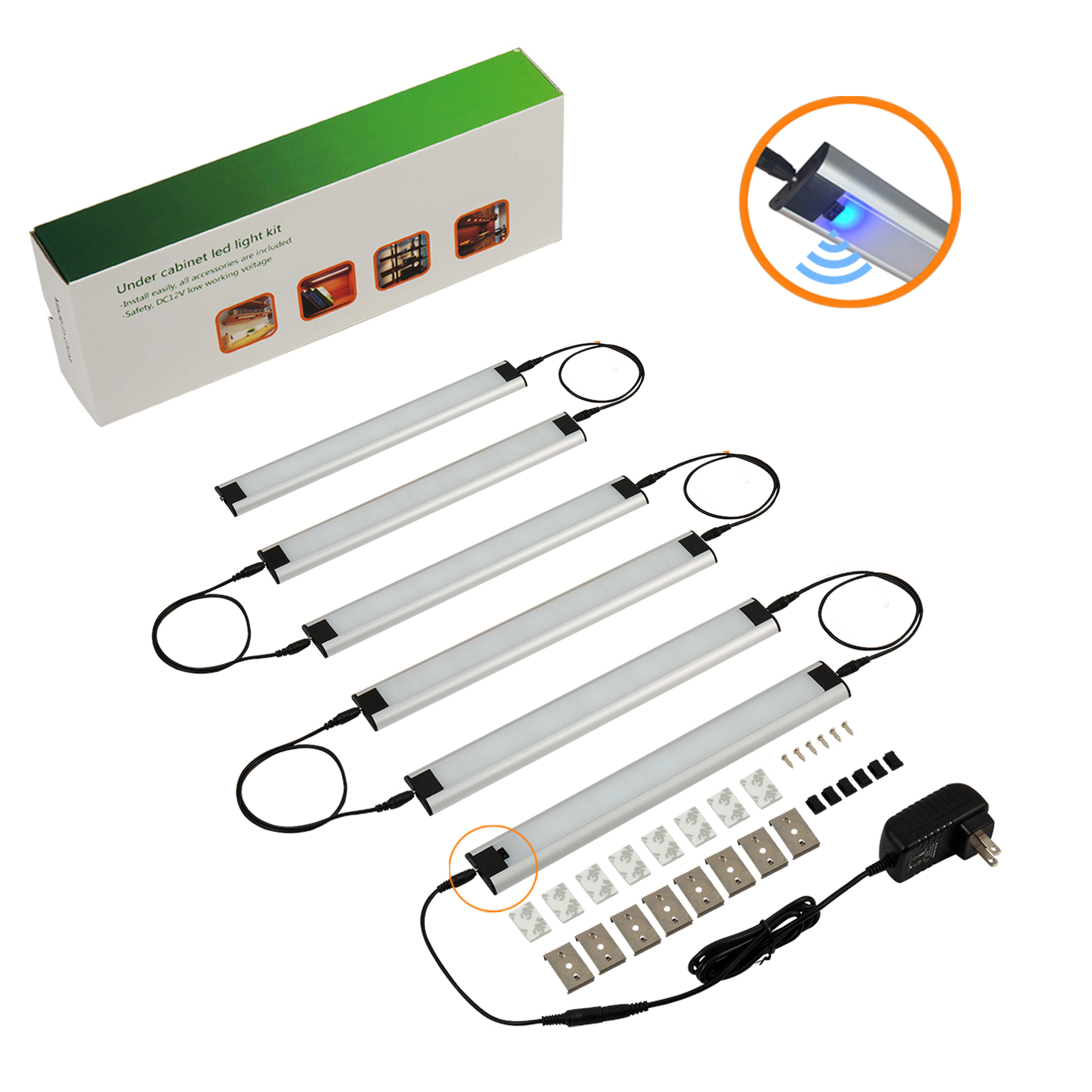 Led Cabinet Light with IR Sensor Switch Hand-Wave-Activated for Kitchen Under Cabinet Lighting