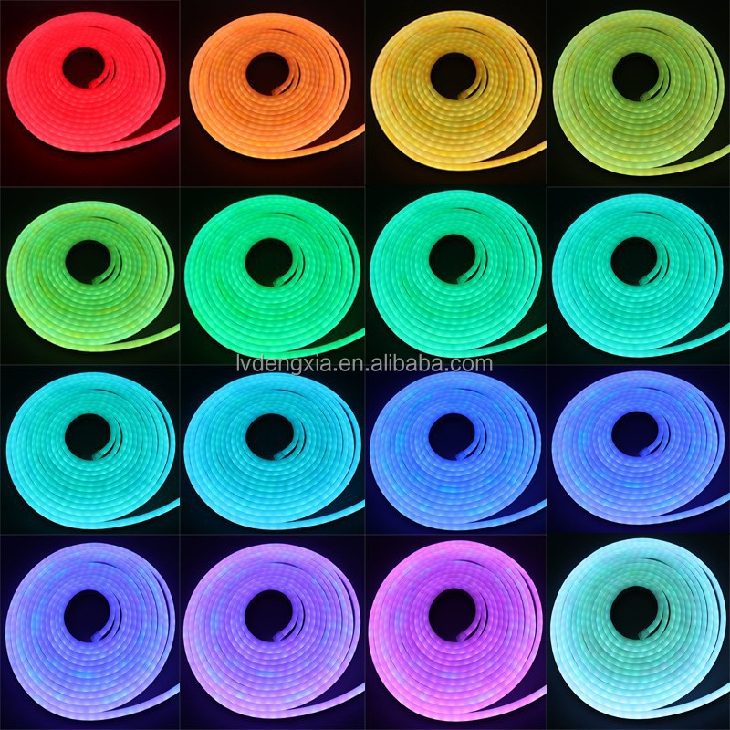 12V RGB White Rope Lights Flexible LED Neon Flex Strip 6*12mm 120Leds 13Colors Regular Neon Light for Landscape PVC Body IP67