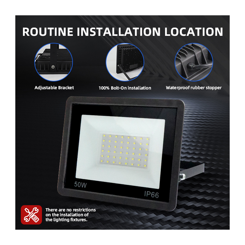 High Bright LED Floodlight for Outdoor Stadium Project Lighting Waterproof IP66 Wall Mount Searchlight for Garden Use