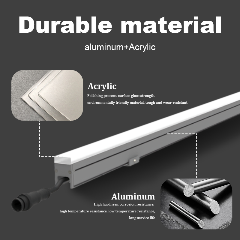 Outdoor Programmable DMX512 RGBW LED Aluminum Linear Lamp for Building Exterior Wall Decoration IP65 DC24V Wall Washer Light