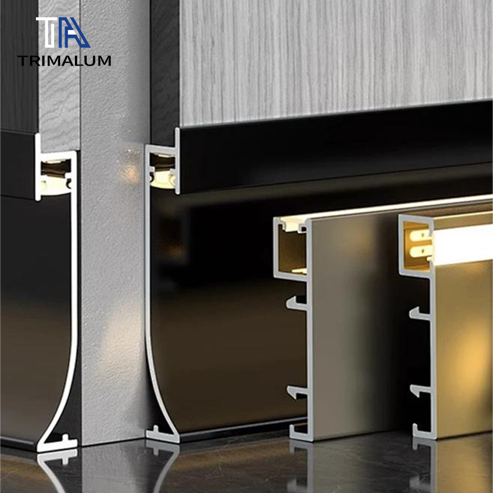 Radius LED Aluminum Skirting Board Recessed Linear Lighting With Light Channel Baseboard Trim