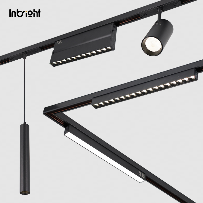 48v Magnetic Track Light 360&deg; Rotatable Commercial Led Track Light 12W 18W Ceiling Led Track Louver Light