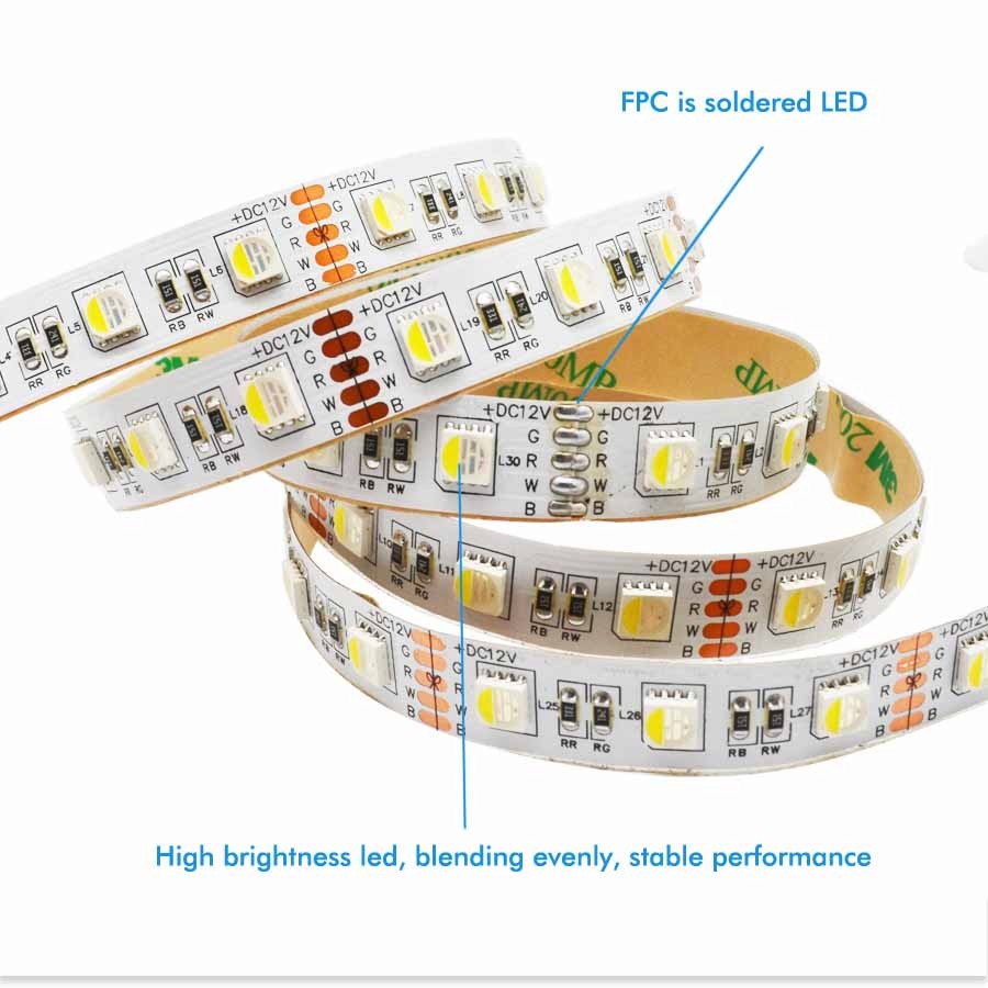 High Flux LED Strip Lamp with Motion Sensor Light 5050 RGBW Colorful Changeable LED Strip Tape