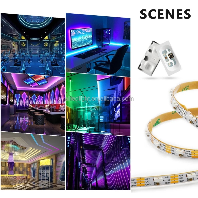 5mm Dc5v 100leds_m Side View Addressable 4020 Ws2812 Rgb Addressable Pixel Led Side Emitting Strip