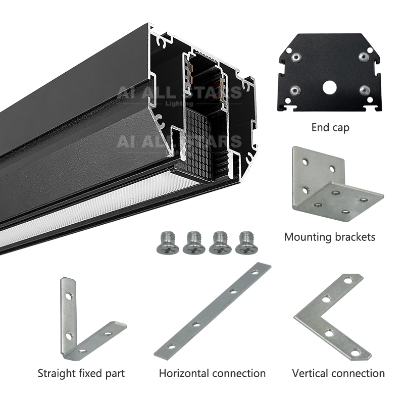 Russia Hot Sell DC48V Track Light New Design Magnetic Track Rail Tension Fabric LED Aluminum Profile for Stretch Ceilings