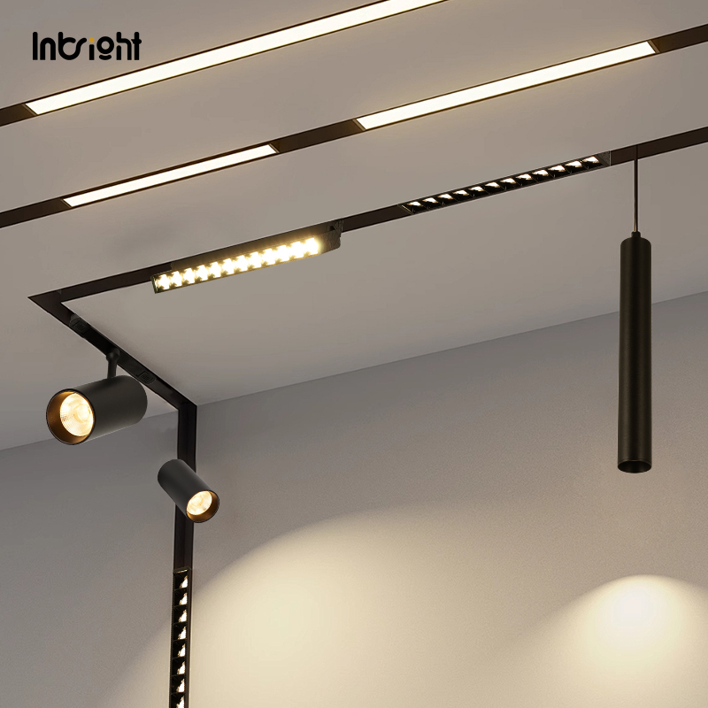 48v Magnetic Track Light 360&deg; Rotatable Commercial Led Track Light 12W 18W Ceiling Led Track Louver Light