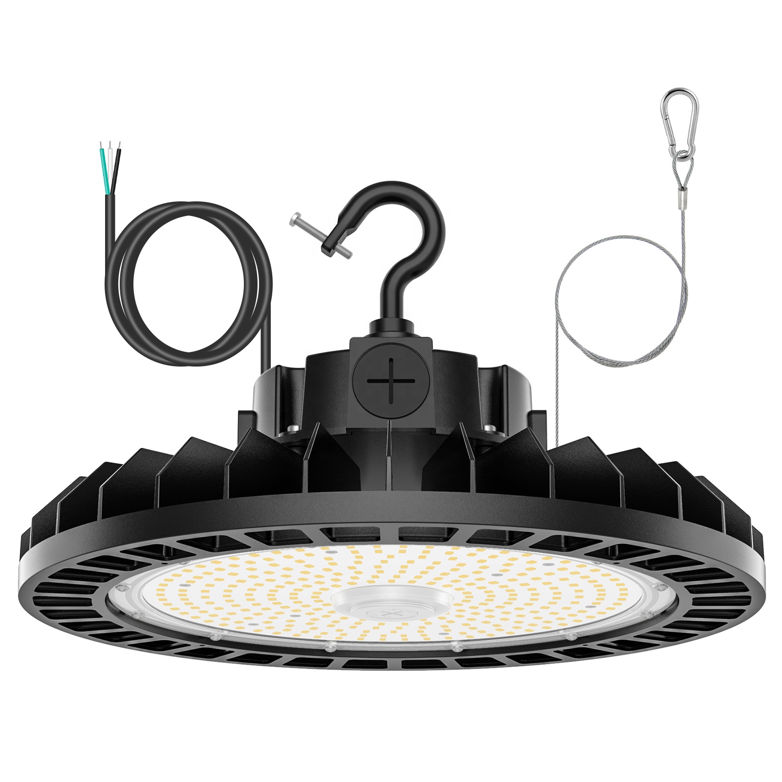 240W High Bay LED Shop Light 36000LM UFO High Bay Lamp 5000K Daylight IP65 for Workshop Warehouse Garage Barn