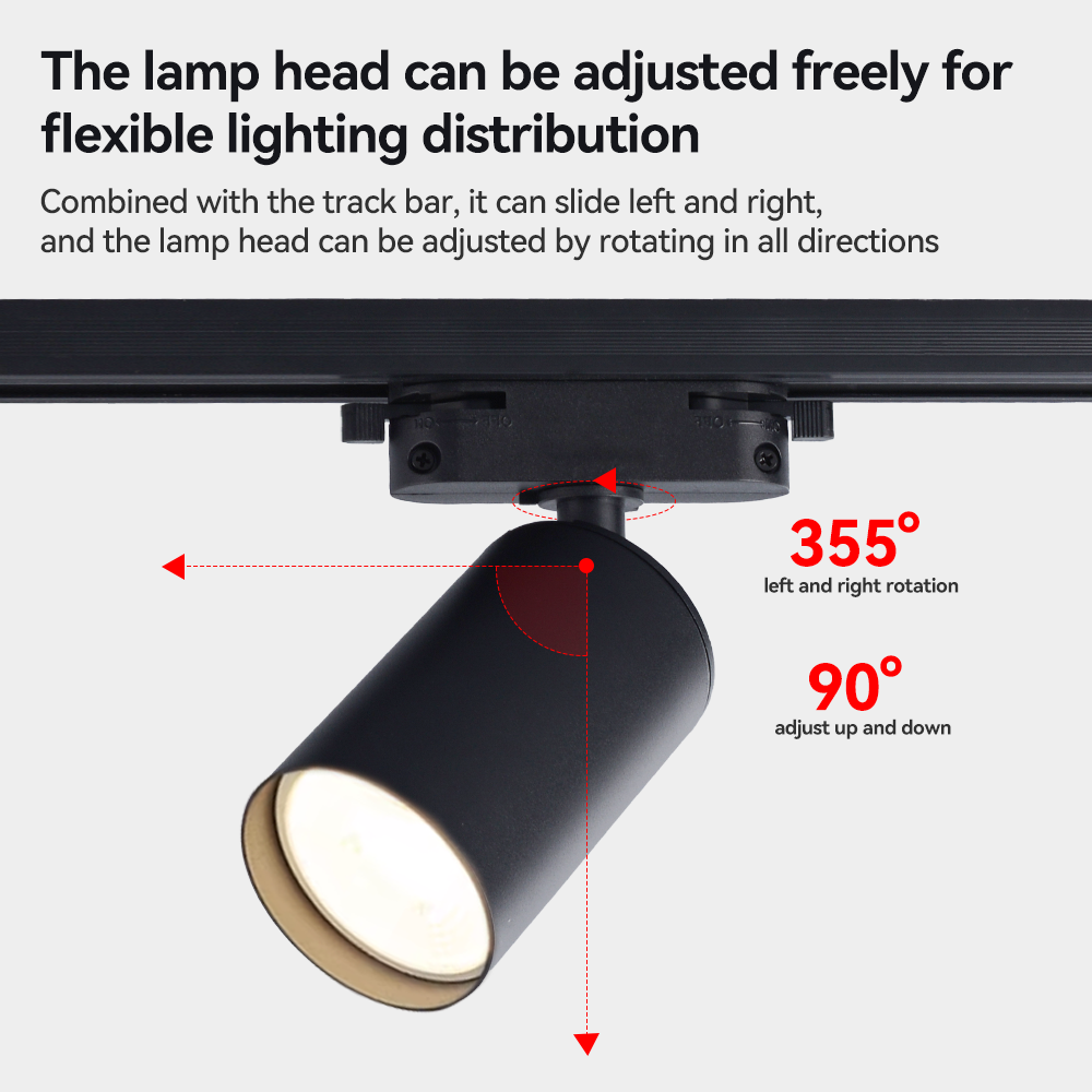Modern LED 355 Degree Rotation Track Light Compatible With E27 E26 MR16 GU10 Interface For Art Exhibition Clothing Store
