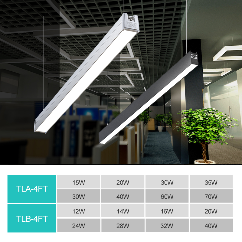 2FT 4FT 8FT 1200MM 2400MM 0-10V Dimmable Workshop Linear Light Tube Lamp Shop Led Linear Fixture