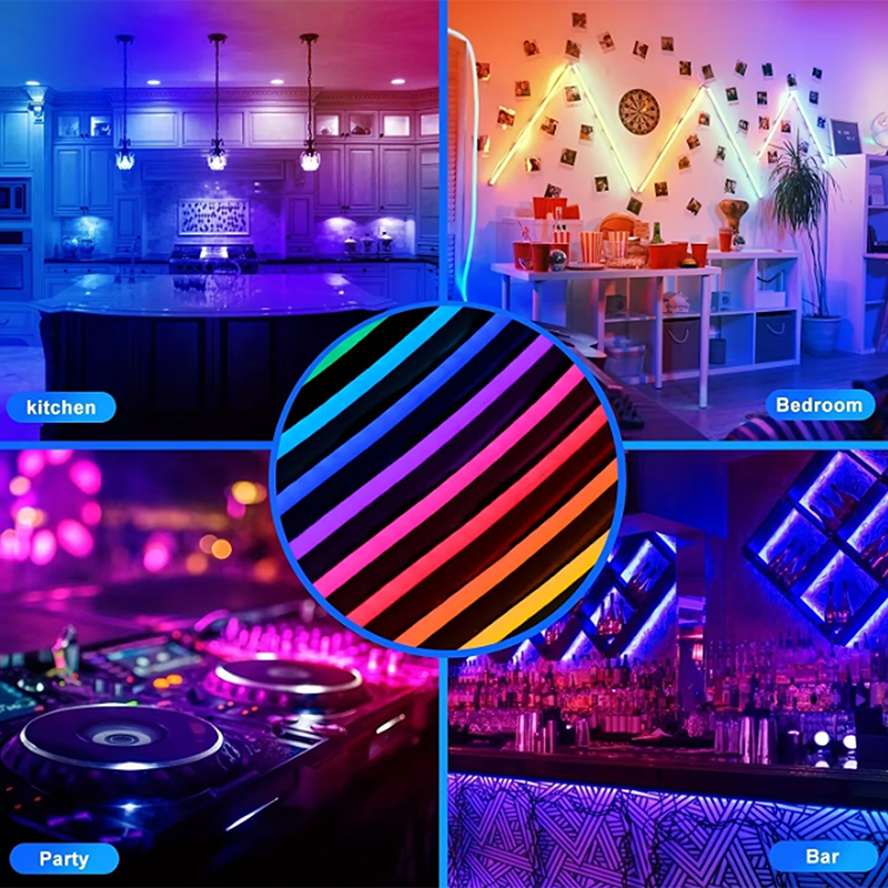 5V Neon Lights With USB Switch Button IP65 5m Neon Sign Strip Light Flex Red Blue Green Orange Yellow Pink Purple Emitted Color