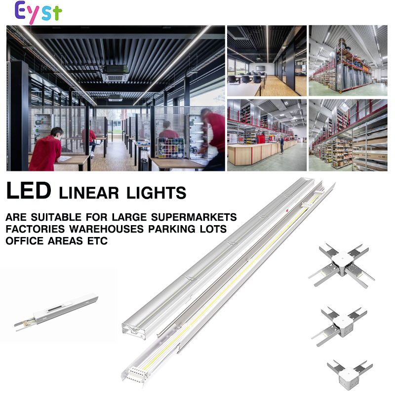 Dimmable Linear LED Hanging Line Lamp IP44 Rated 30W/40W/70W Aluminum Construction White/Black 5-Year Warranty Supermarket