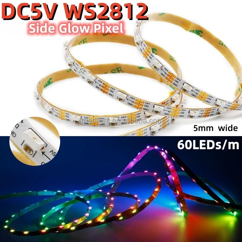 5mm Dc5v 100leds_m Side View Addressable 4020 Ws2812 Rgb Addressable Pixel Led Side Emitting Strip