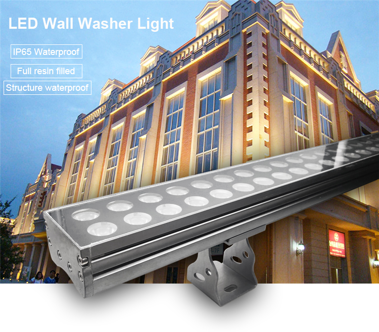 Aluminum IP66 Waterproof 80W LED Wall Washer for Garden AC220V RGBA RDM DMX