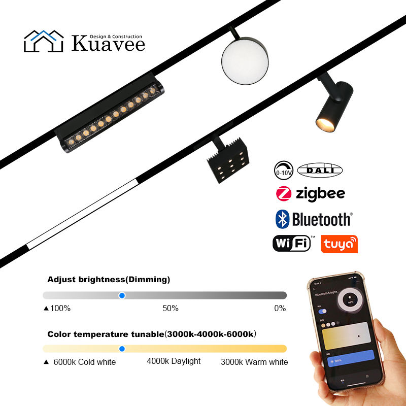 Factory Wholesale Price Stretched Ceiling Embedded Track Magnetic Track Light Single Color Adjustable Magnetic Track Light