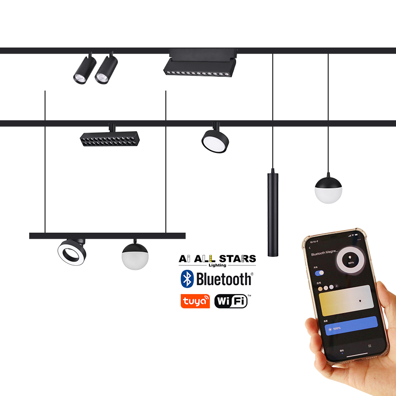 Commercial Magnet Track Lighting System Surface Recessed Rail Linear Lamp Tuya Magnetic Track Lights