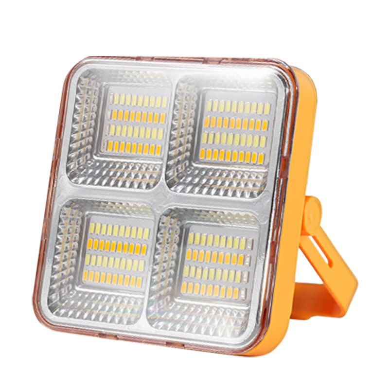 High Quality Waterproof Orange Emergency Rechargeable Portable Solar Flood Light for Outdoor Activities