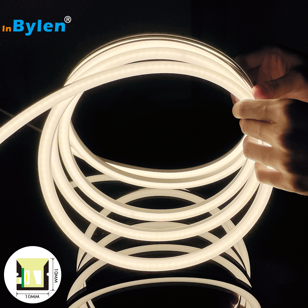 Factory Neon Led Strip 12v 24V IP67 Waterproof 2835 Silicone Neon Injection Molding Side Bend 10x10mm Led Neon Flex LED FLEX