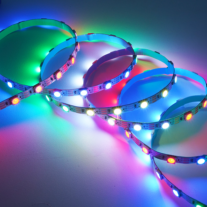 Smart Home Lights 5V Addressable WS2812B High Brightness Waterproof Smart Strip Lights 30 60 144leds Rgb 5050 Led Strip