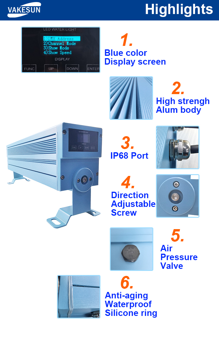 100W DMX512 Water Wave Light Wall Washer Dynamic Projection