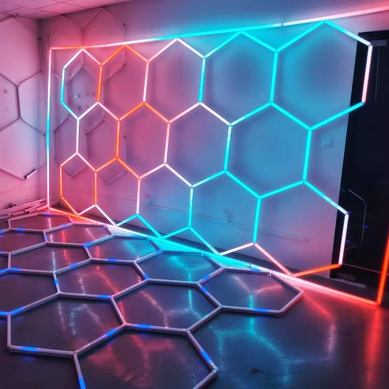 Adjustable RGB Dimmable Hexagonal LED Pendant Light for Shop &amp; Interior Decoration
