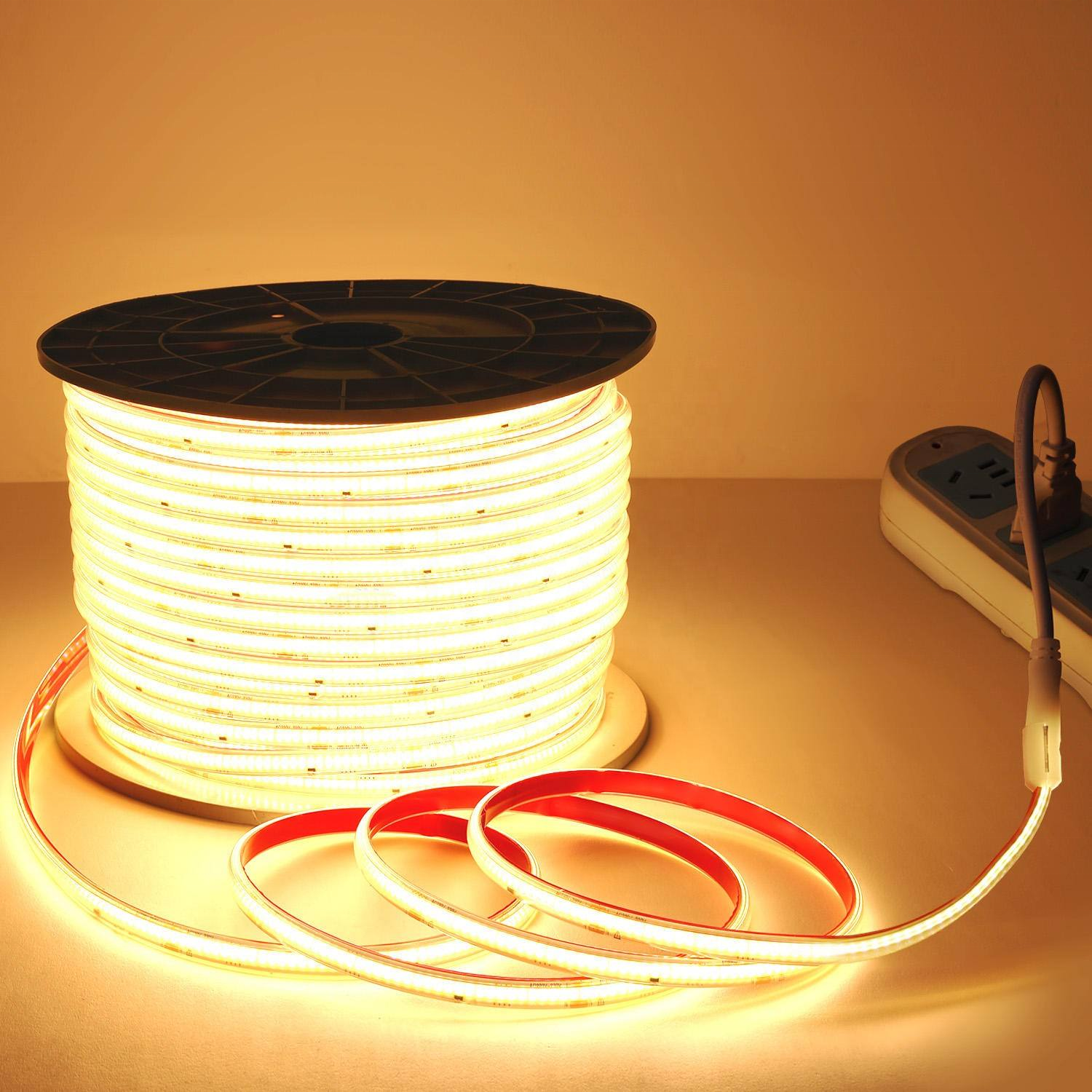Wholesale Cob Light Strip AC110V 220V 360leds/m IP67 100m/roll 3000k 4000k 6000k High Bright Outdoor Flex Cob Led Light Strip