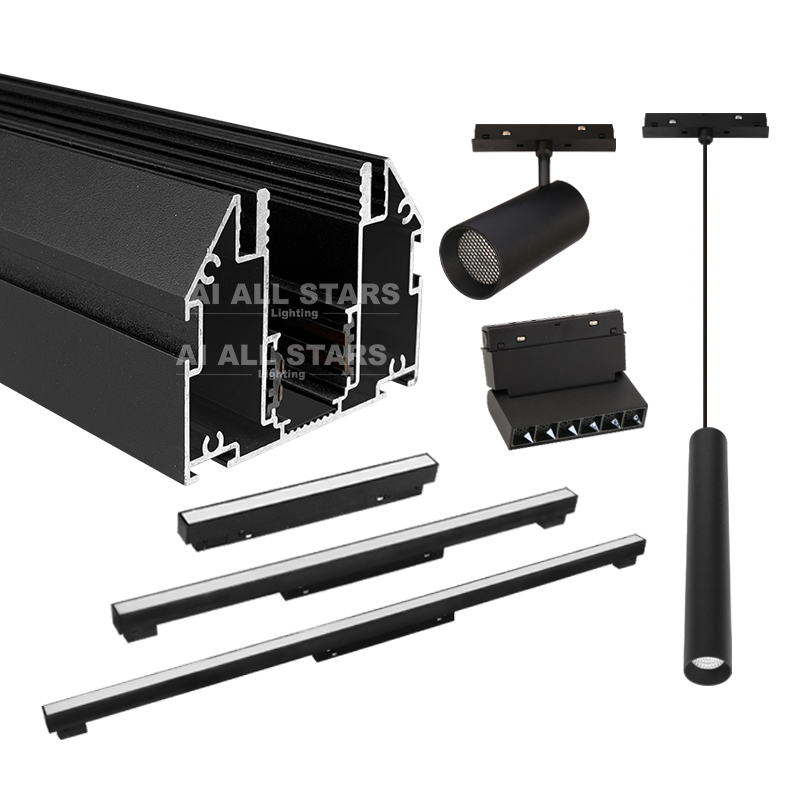 Russia Hot Sell DC48V Track Light New Design Magnetic Track Rail Tension Fabric LED Aluminum Profile for Stretch Ceilings