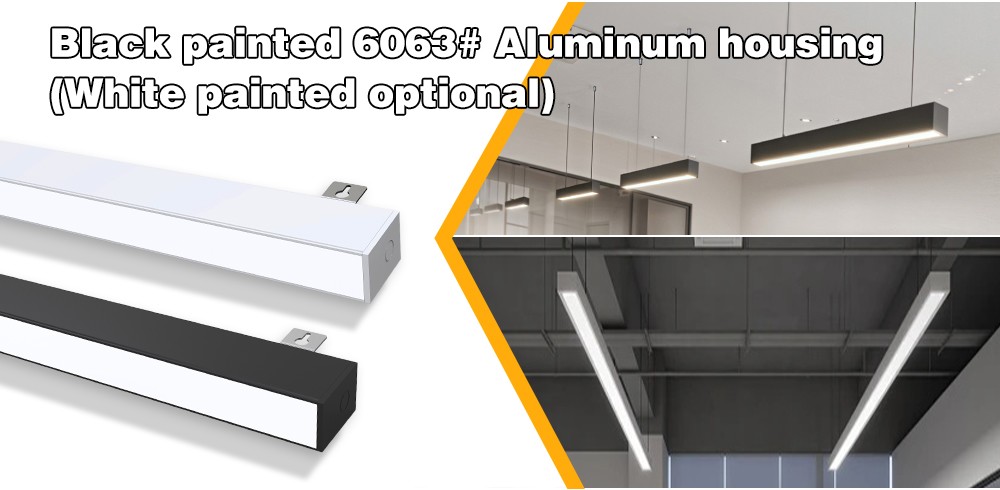 New Arrival LED Architectural Linear Light Seamless Connection 140lm/W Wattage CCT Adjustable Led Suspended Linear Light