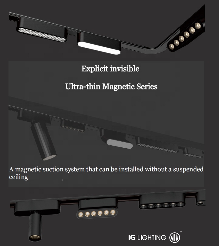 Led ultra Slim Magnetic Track Light System 48v Magnetic Linear Light for Room, Villa, Decorative