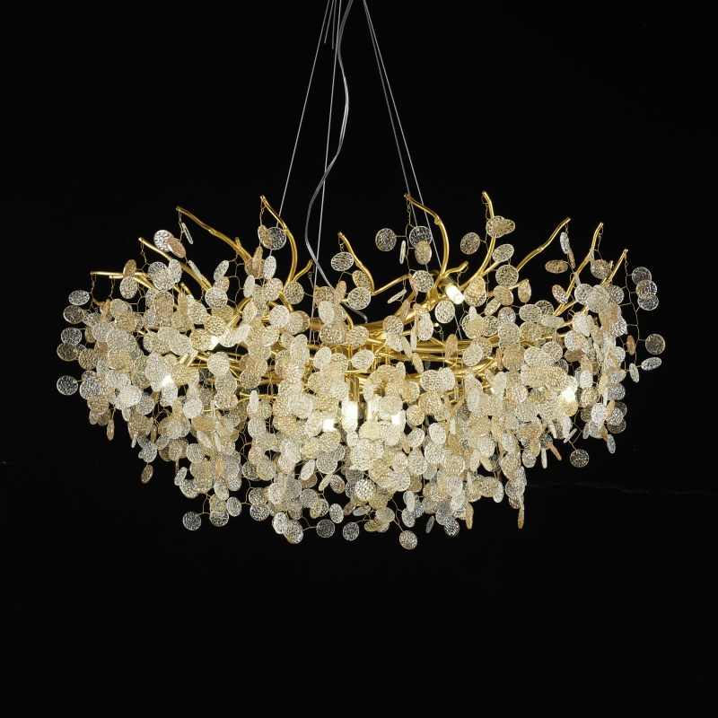 Modern Luxury Glass Crystal Pendant Lamp Gold Branches Living Room Dining Room Hotel Ceiling Custom Decorative Pendant Light (ZY-Z003)