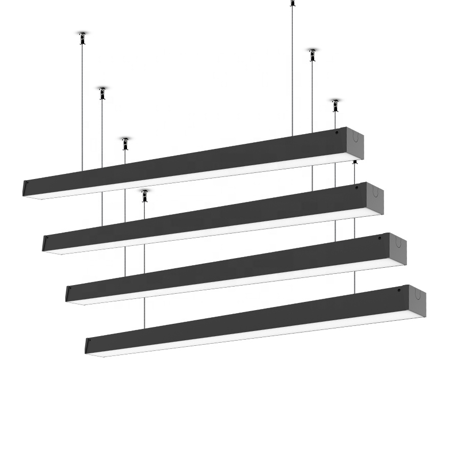 4FT 8FT High-end Office Pendant Mounted Aluminum Linkable 0-10V Dimmable LED Linear Light