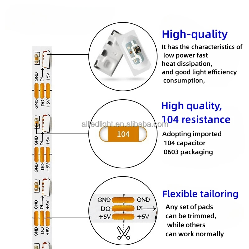 5mm Dc5v 100leds_m Side View Addressable 4020 Ws2812 Rgb Addressable Pixel Led Side Emitting Strip