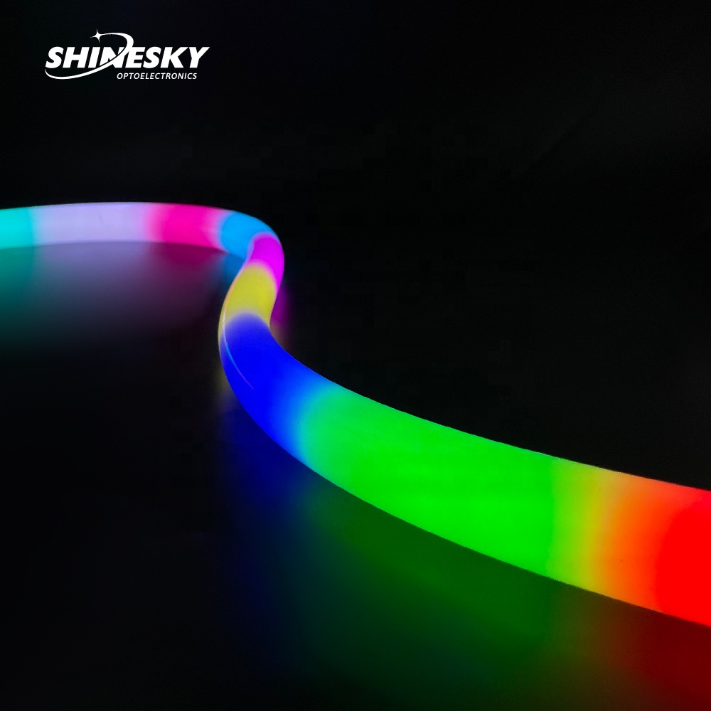 Shinesky CE/RoHS/UL 360 Degree Neon Flex Strip Light R25 Round LED 360 Neon Tube Light LED Neon Rope Lights