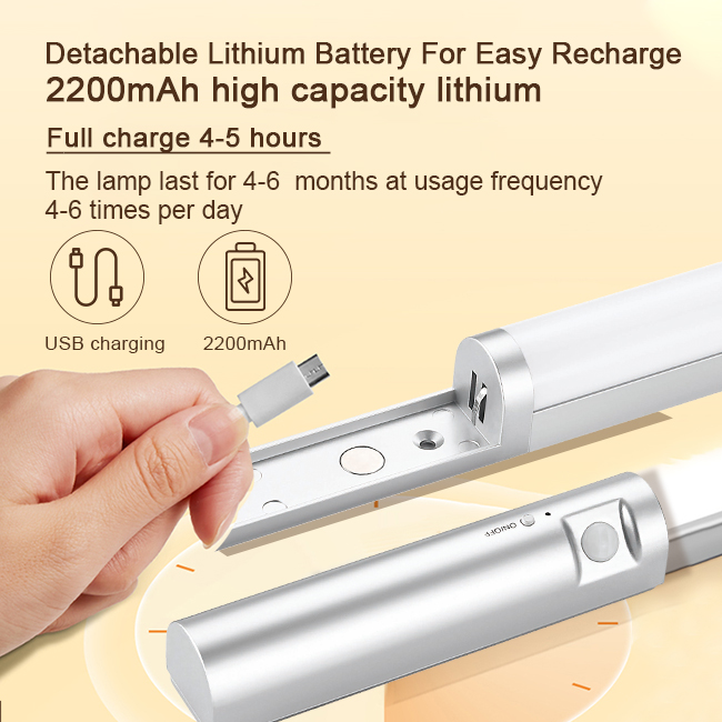LED Under Cabinet Closet Light with Hand Sweep Stepless Dimming Pressure Switch Touch Induction Automatic Motion Sensor Detector