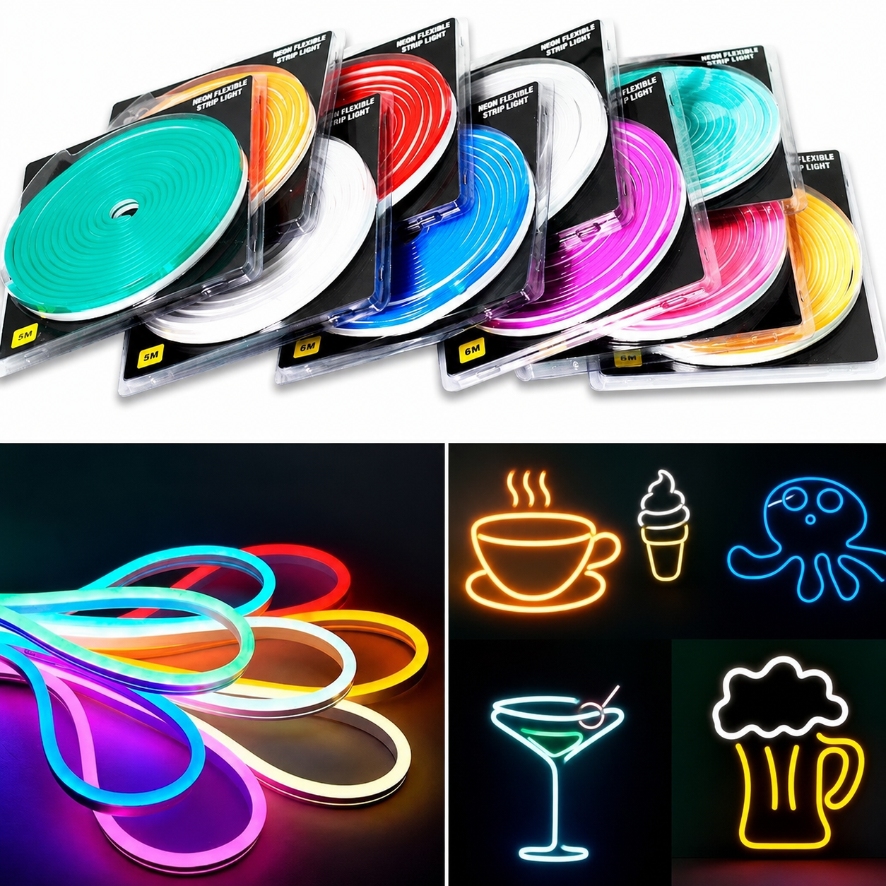 Factory Price 5 Meter Roll IP65 Waterproof Outdoor 12V 2835 LED Neon Rope Light Flexible Dimmable Garden Use