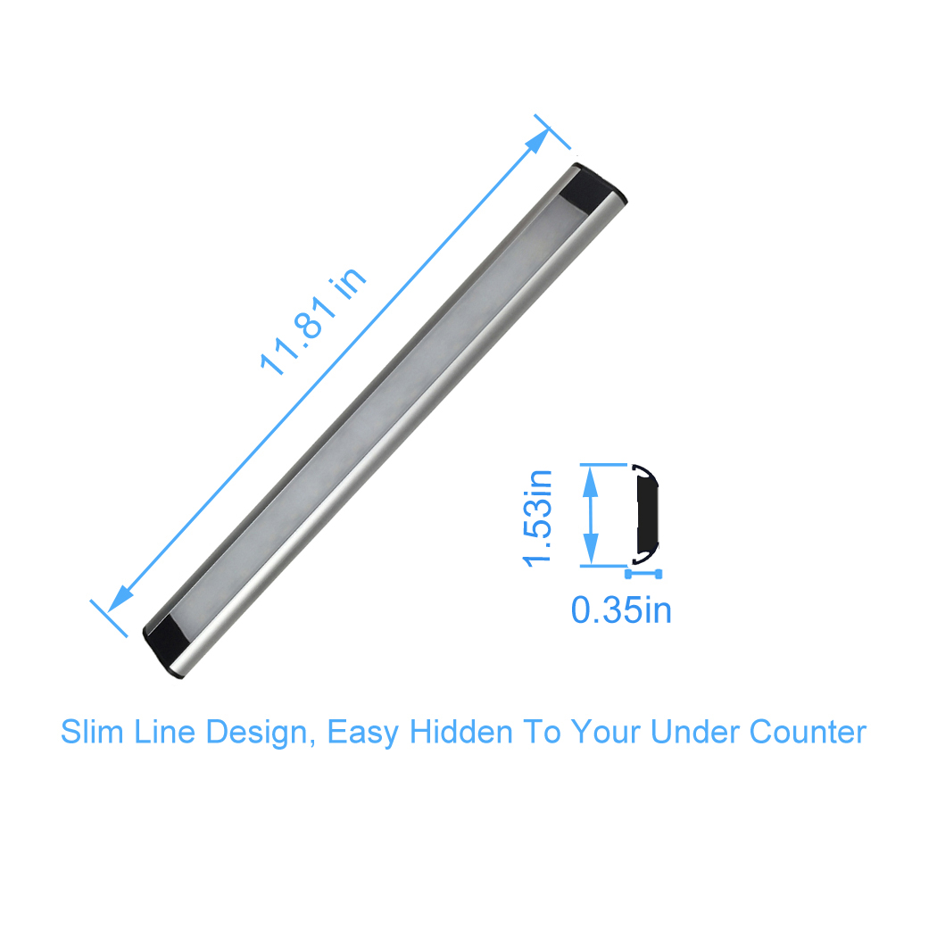 Led Cabinet Light with IR Sensor Switch Hand-Wave-Activated for Kitchen Under Cabinet Lighting