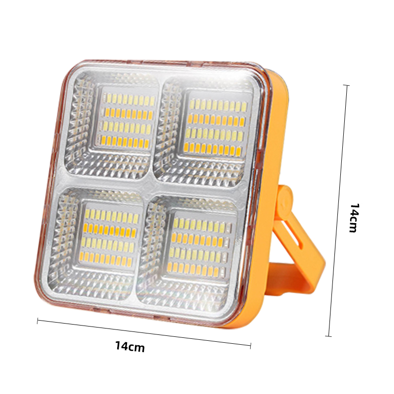 High Quality Waterproof Orange Emergency Rechargeable Portable Solar Flood Light for Outdoor Activities