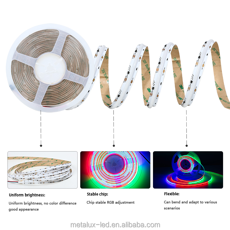 Party Music Sync Addressable COB LED Strip 720LEDs 12V 10w RGB 180&deg; Beam IP33 for Dance Floor and Ceiling Disco Effect Lighting