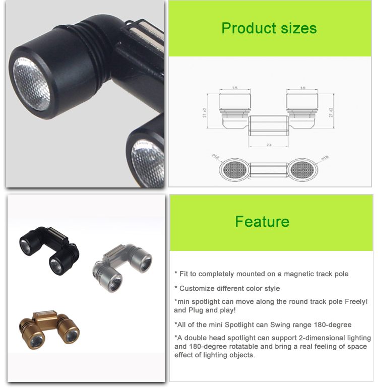LED Magnetic Track Lighting 2W Track Rail Lights