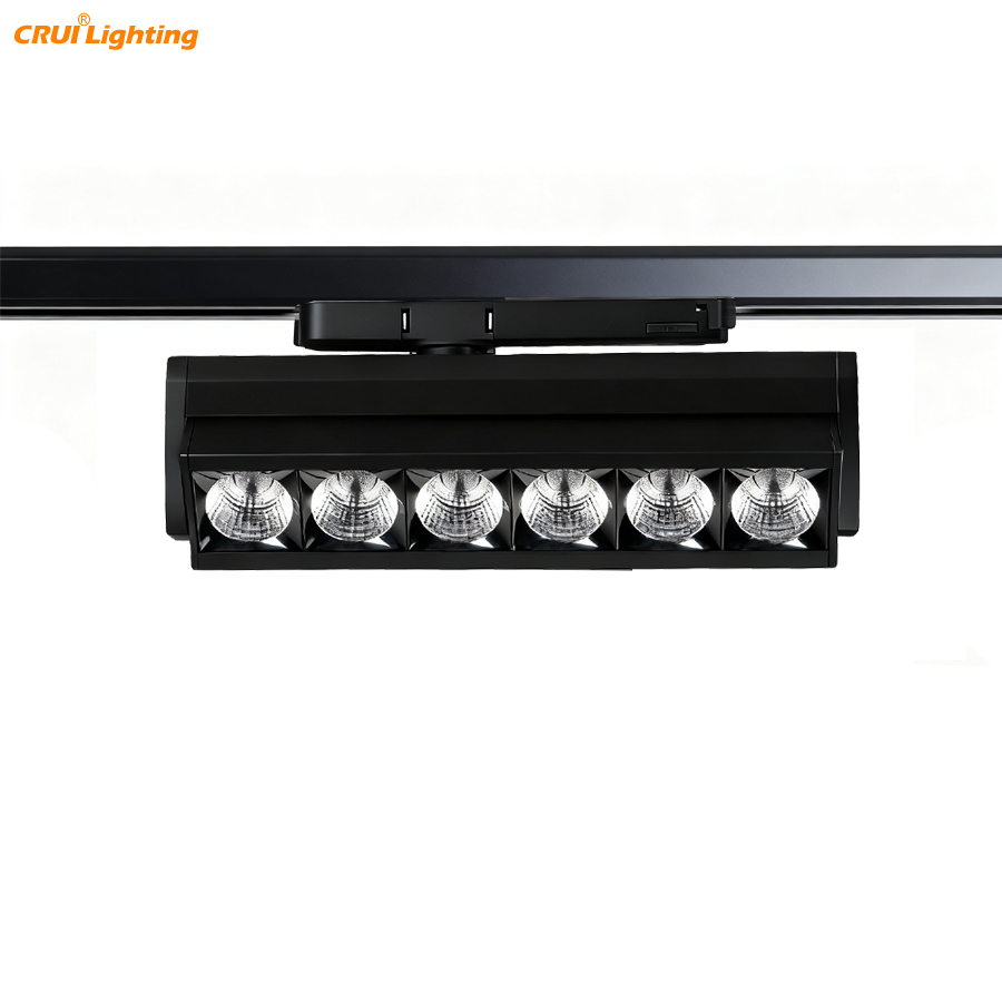 3 Phase 4 Wire COB LED Track Light 30W Adjustable Anti-Glare Aluminum For Supermarket Hotel Retail Shop