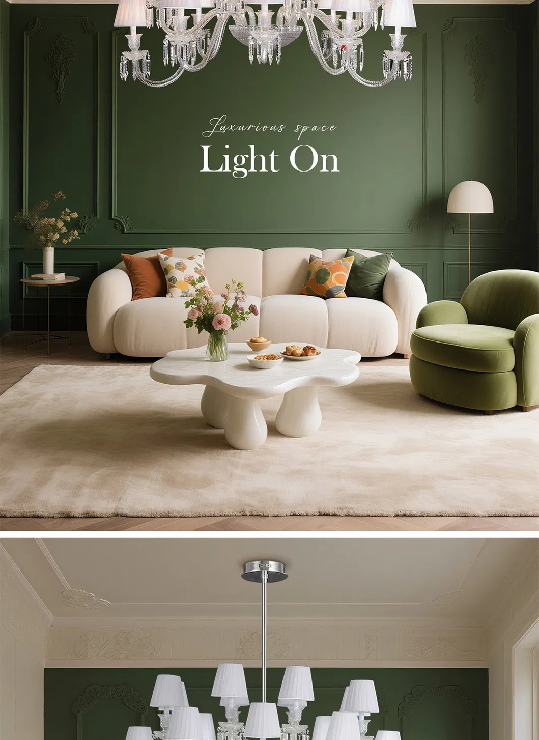 High Ceiling Luxury LED Chandeliers Villa & Hotel Staircase Lighting Fixture Crystal Chandelier Pendant Light for Dining Room