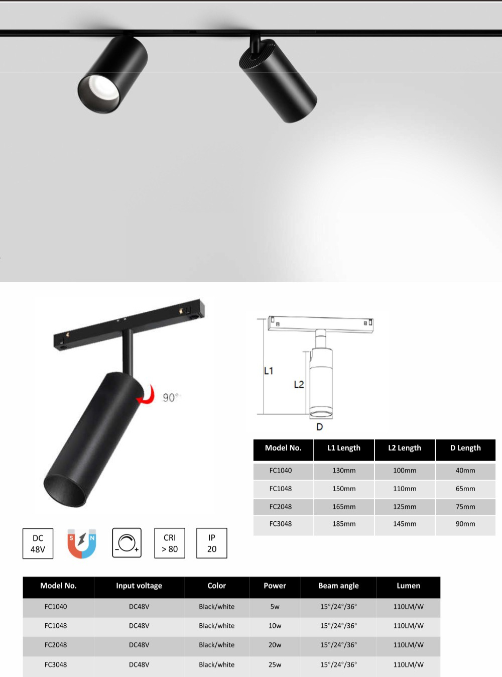 Magnetic LED Spot Zoomable