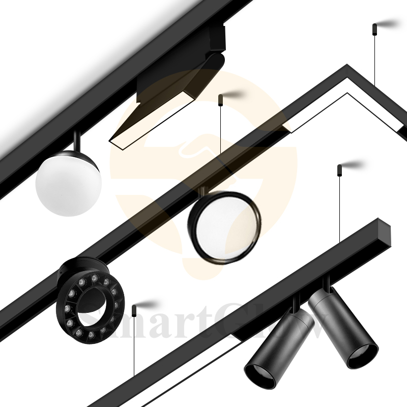 Universal Voltage DC90-265V Project Interior Magnetic System Tracking Spotlight Ceiling Magnetic Led Lights Magnetic Track Rails