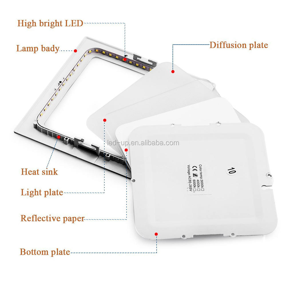 Ultra Slim Recessed Square CE RoHS 12 Watt Led Panel Light Detail 3