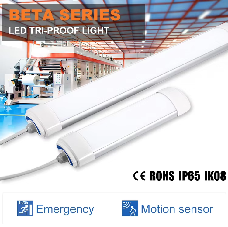 4FT Tri-proof IP65 LED Light Industrial Vapor Tight Linear Light Fixture for Warehouse &amp; Cold Storage Use