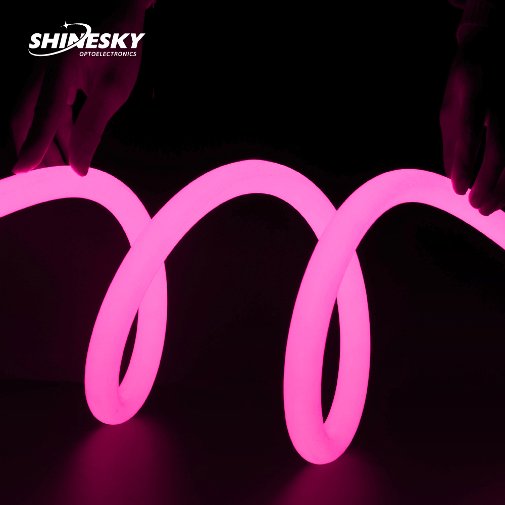 Shinesky CE/RoHS/UL 360 Degree Neon Flex Strip Light R25 Round LED 360 Neon Tube Light LED Neon Rope Lights