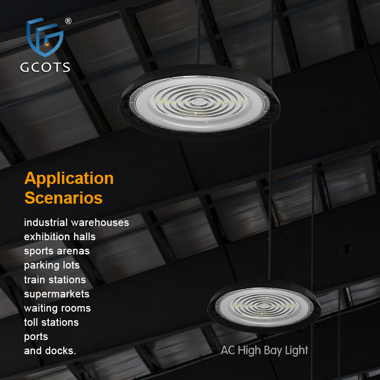 IP65 Waterproof 100W High Bay Light 6000K 120LM/W Aluminum Die Casting UFO LED Warehouse Lighting