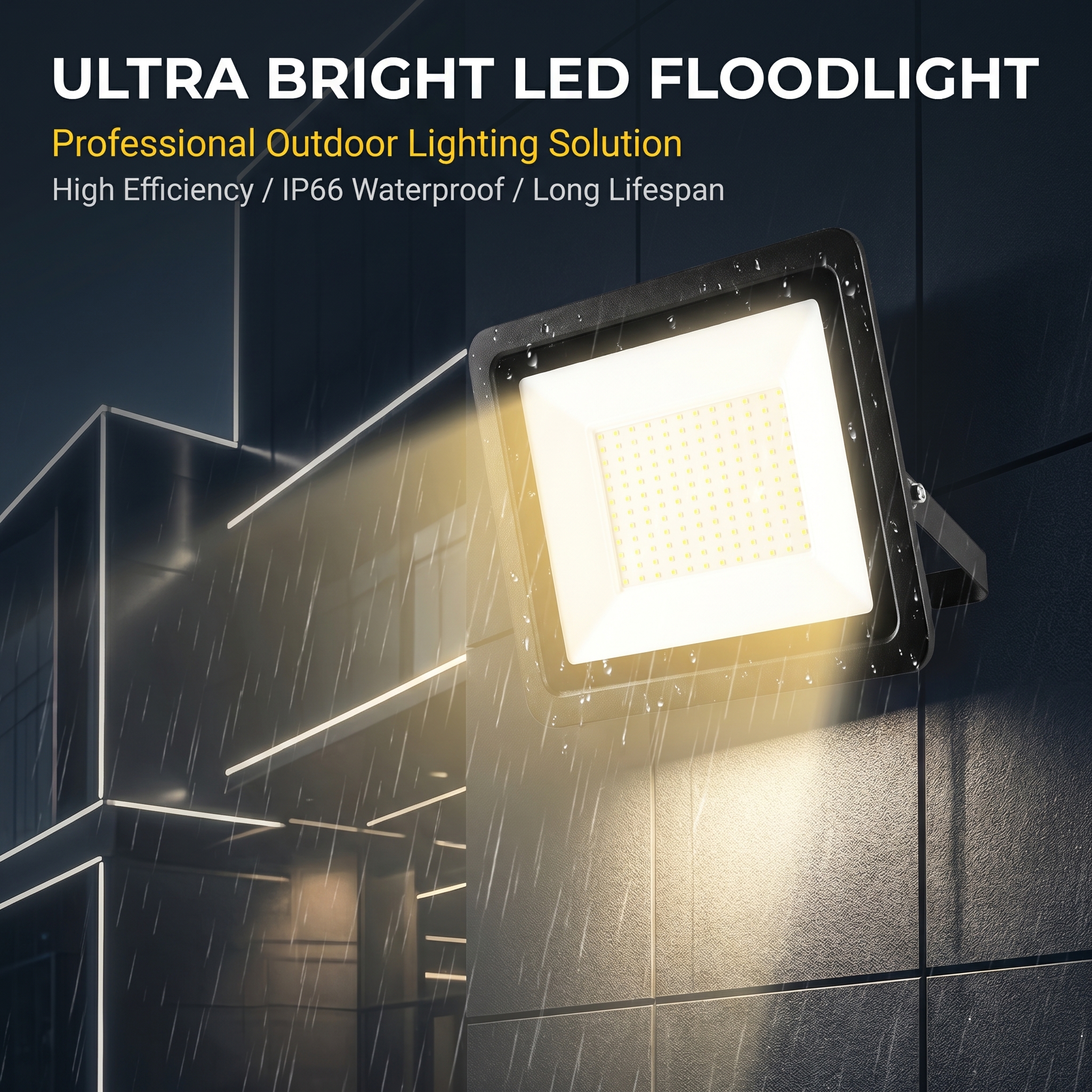 Stock Corrosion Resistant Heavy Duty 150W Industrial Flood Light IP65 Rated RoHS Certified High CRI 90 for Stadiums Warehouse