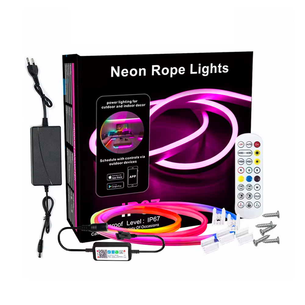 RGB Dream Color Chasing LED Neon Strip Light Smart App WiFi Control 12V/24V Addressable RGBIC PVC Lamp 5m Flex Modern